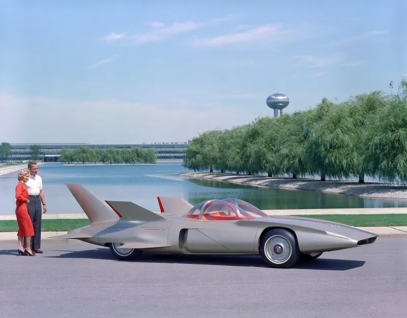 Side view of the finned GM Firebird III experimental car