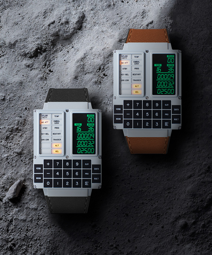 DSKY Moonwatch, a wristwatch recreation of the Apollo guidance computer display